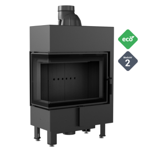 Zobrazit detail zboží: KRATKI LUCY 12kW SLIM BS Levá BLACK krbová vložka (Rohová)